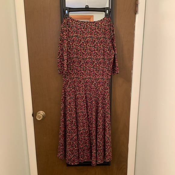 LuLaRoe Nicole Mid-Length Floral Dress - Picture 2 of 5